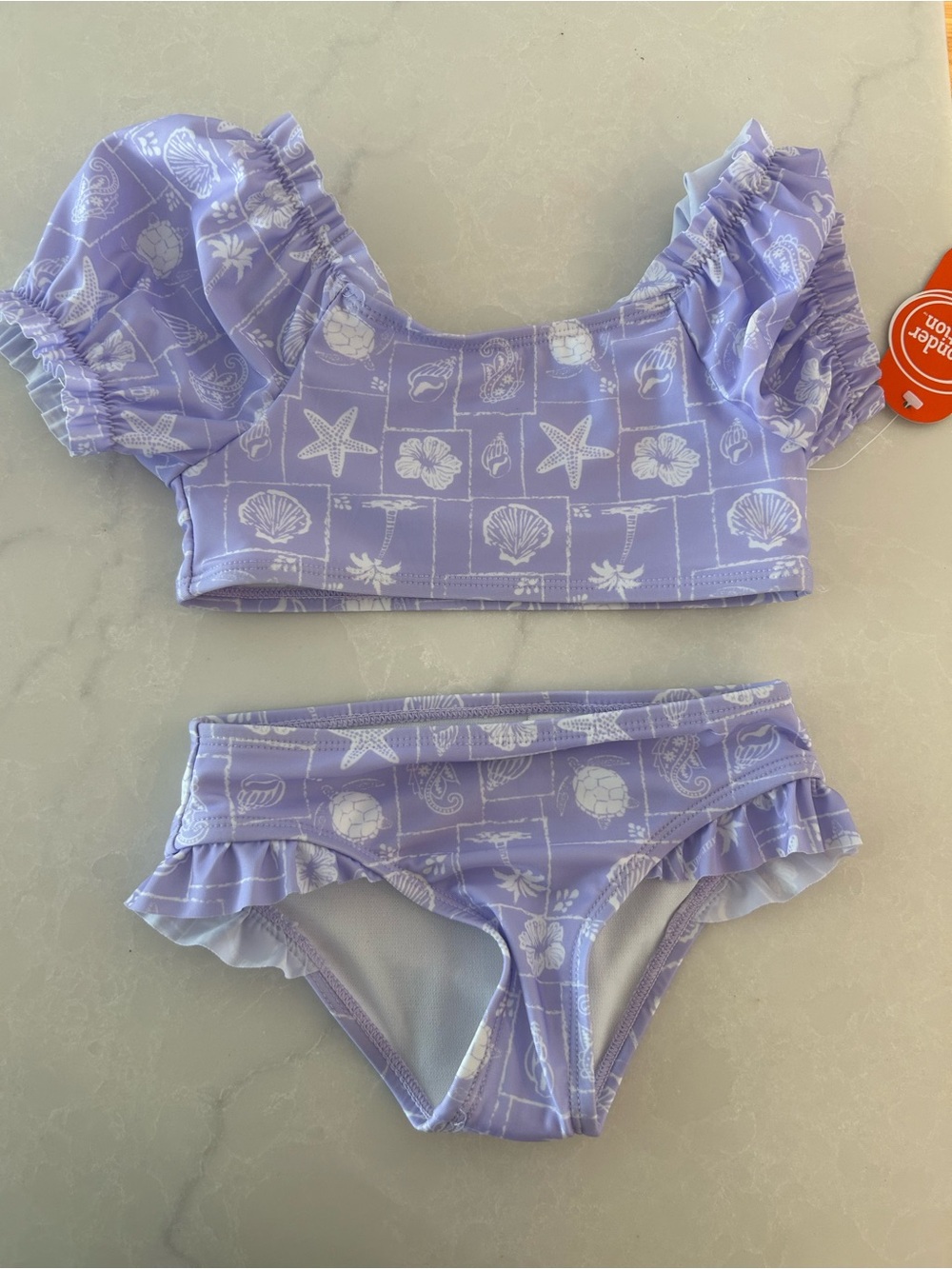 wonder nation Lavender Seashell Print Two-Piece Swimsuit